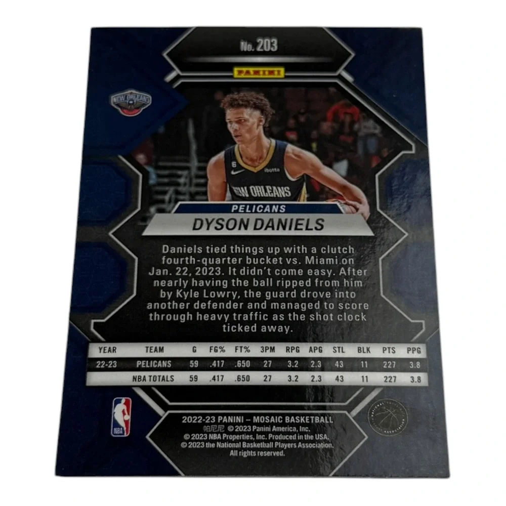 2022-23 Panini Mosaic Dyson Daniels New Orleans Pelicans Rookie Card 203 Silver